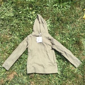 Kate Quinn Kids Pointelle Green Long Sleeve Hooded Tee Organic Cotton 6 years